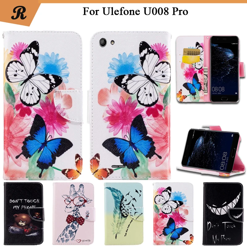 Цветной Чехол бумажник с откидной крышкой для Ulefone U008 Pro высокое качество