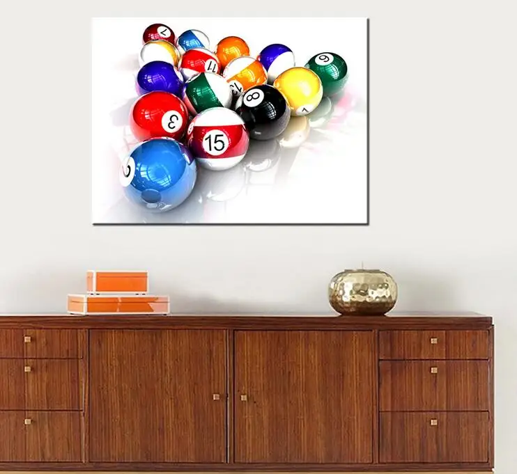 Table Tennis Sport Room Decor Colorful Billiards Ball Canvas Art Print Poster and Painting Wall Picture Unframed | Дом и сад