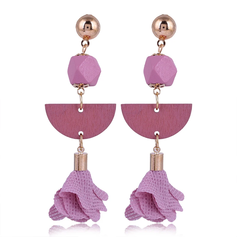 Liuxsp 2 пары модных длинных висячих сережек деревянная одежда серьги для свадебной