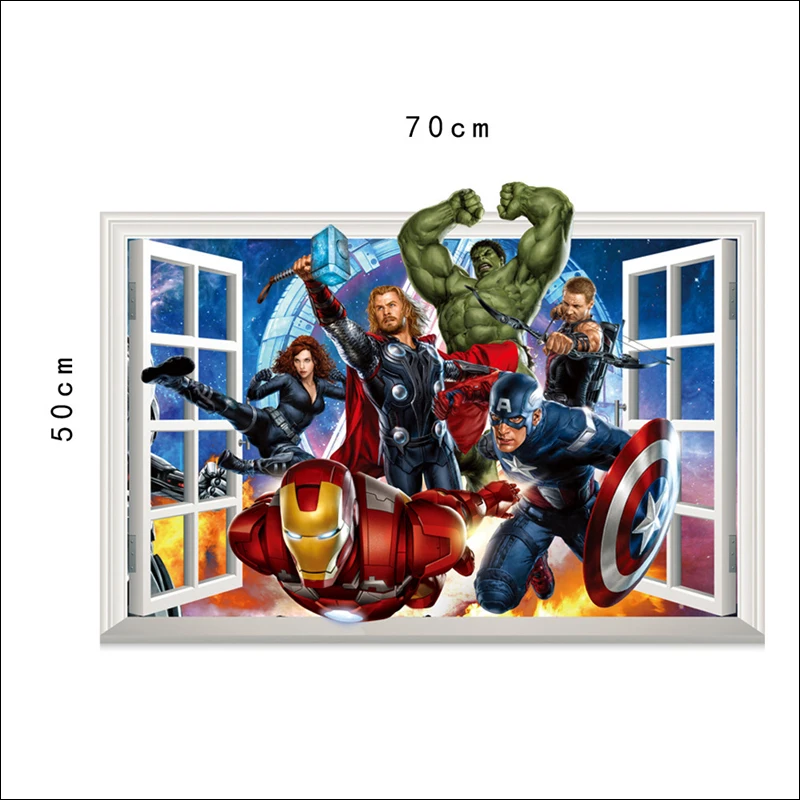 4-1465 Наклейки Marvel Человек-паук Железный человек Мстители для детской комнаты мальчик спальня аксессуары декоративная роспись комнаты - Цвет: 4-1465