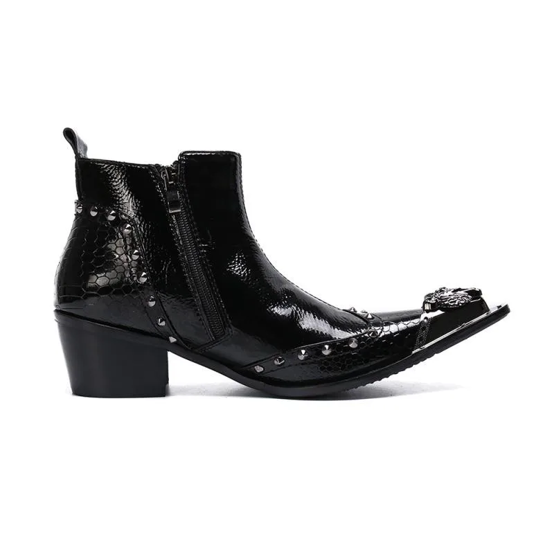 Высококачественные рыцарские сапоги из натуральной кожи с узором Аллигатор