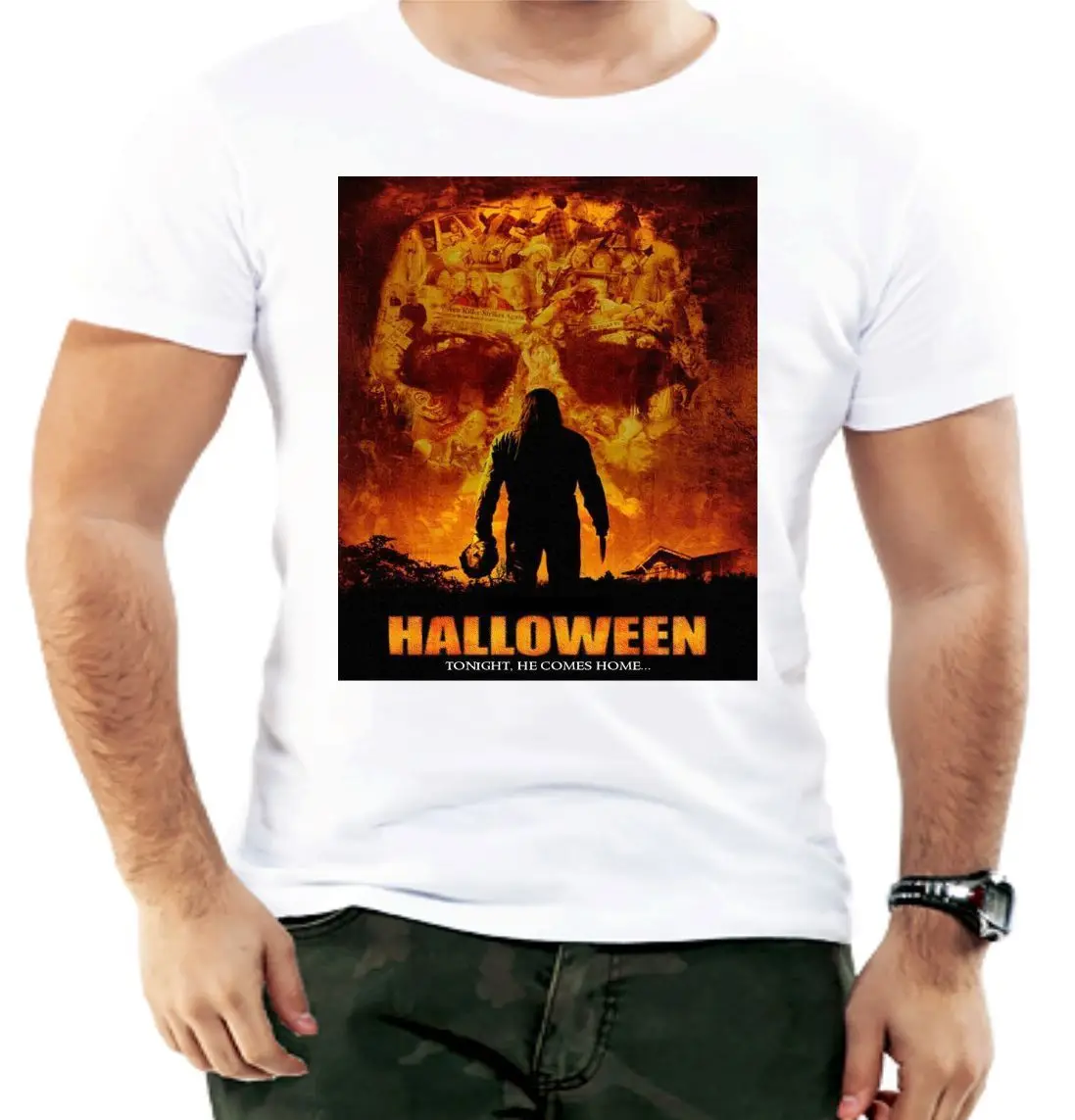 Halloween A Rob Zombie Horror Movie Poster Design Men T Shirt Birthday Present Cheap Price 100 % Cotton T-Shirts TOP TEE | Мужская