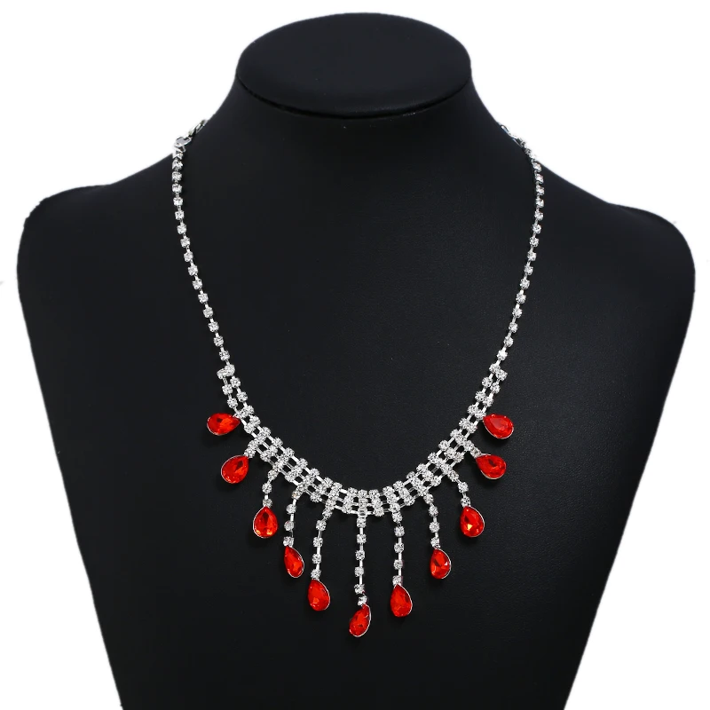 

WNGMNGL New Tassel Rhinestone Crystal Choker Statement Necklaces for Women Fashion Chockers 2018 Collar Jewelry Wedding Necklace