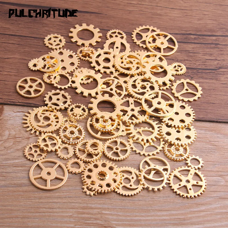 

20PCS 10Color Size 10-25mm Mix Alloy Mechanical Steampunk Cogs & Gears Diy Accessories New Oct Drop ship P6659