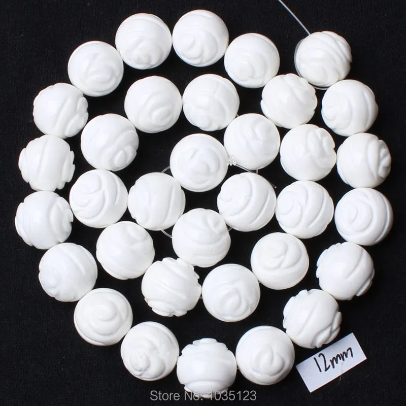 Высокое качество 12 мм натуральный белый корпус Швабра Роза круглой формы