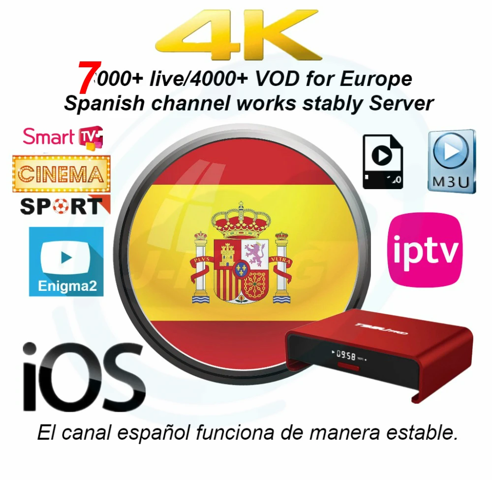 Испания IPTV испанский канал M3u Abonnement Iptv UK Duits Frans Spaans Mediaset smart moviestar Voor Android Box PC Чемпион dazn