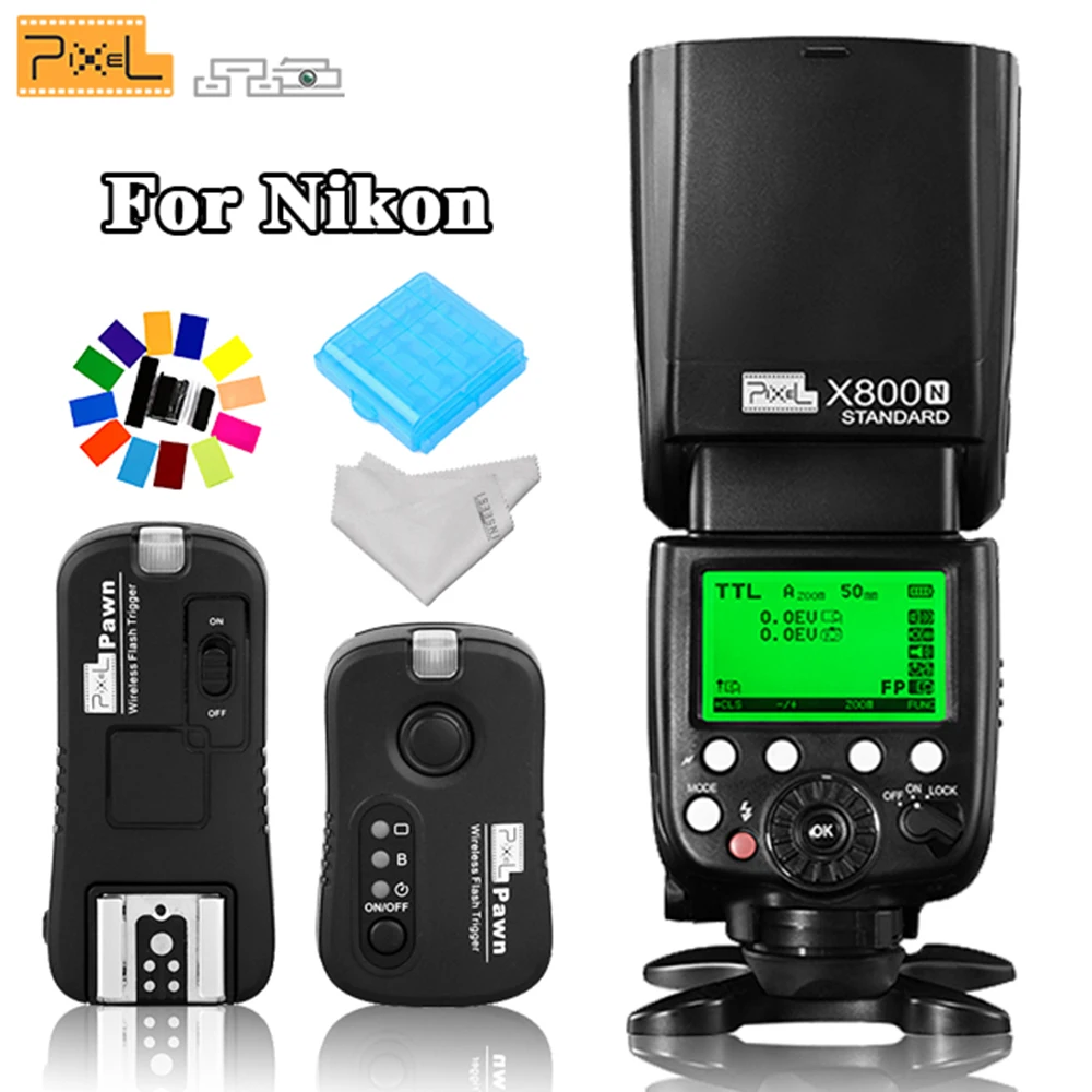 Для Nikon D700 D750 D3100 D3000 DSLR камер Беспроводной TTL Pixel X800N стандартная вспышка Speedlite + TF 362
