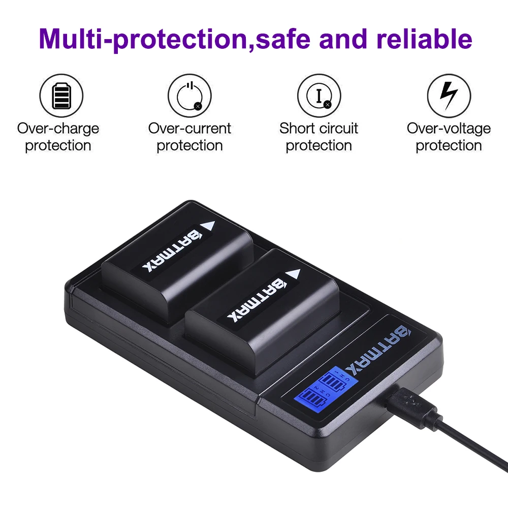 Для Sony NP FW50 NPFW50 ЖК дисплей USB двойное зарядное устройство для A3000 A5000 A5100 A6400 A33 A55 A7R