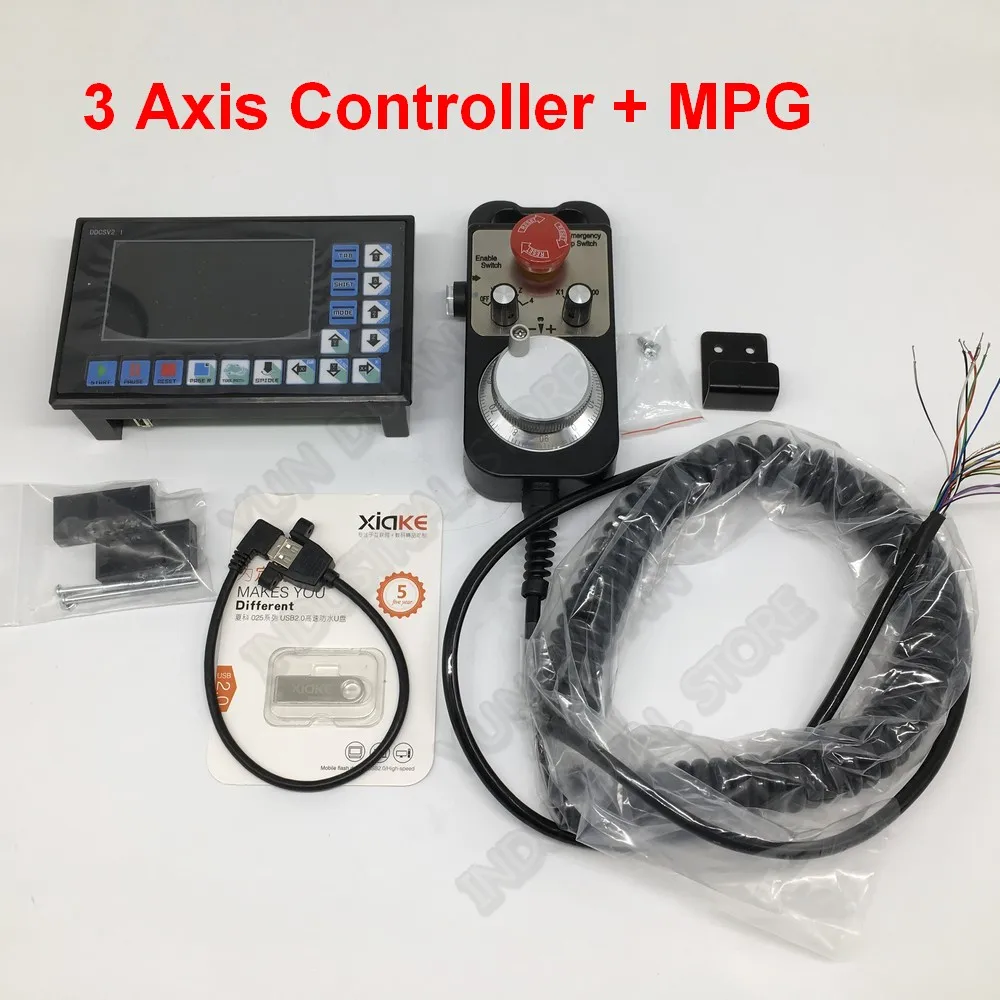 3Axis With MPG 3 4 осевое Оффлайн Motion Controller G товара Mach3 USB Интерфейс для системы постоянного тока+ MPG стороны колесо для Степпер с сервоприводом для маршрутизатора - Цвет: 3Axis With MPG