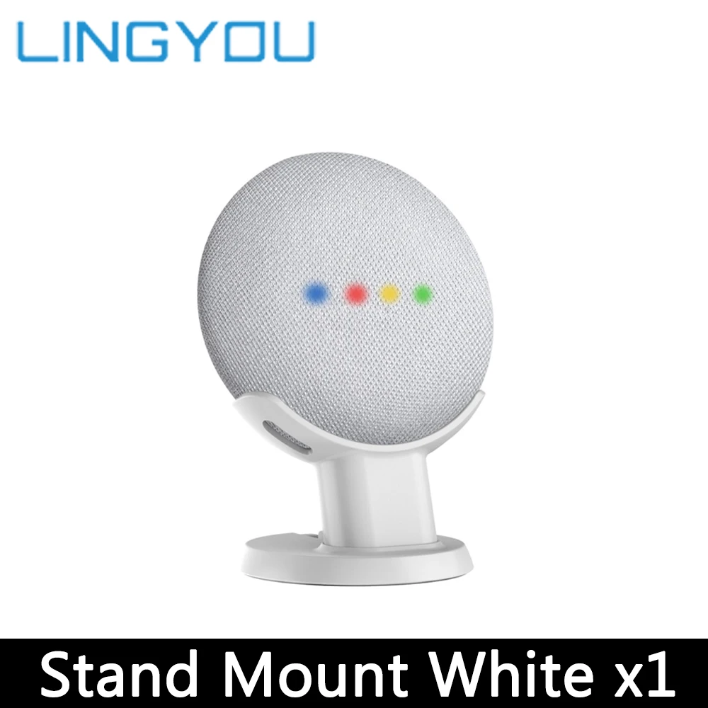 Stand White Google Home Мини Настольная подставка держатель настенная вешалка голосовые ассистенты компактный держатель Чехол с вилкой для кухни спальни аудио крепление - Цвет: Stand White