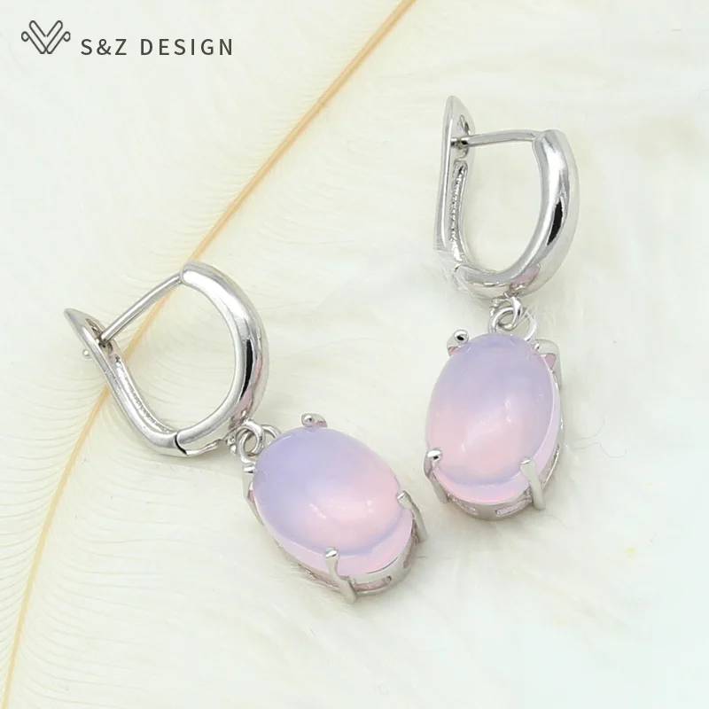 Серьги подвески S & Z женские из розового золота 585 пробы в японском/Корейском