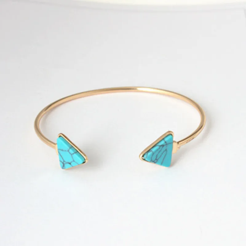 Лидер продаж модные золотые Цвет в стиле панк белого и синего цвета треугольник