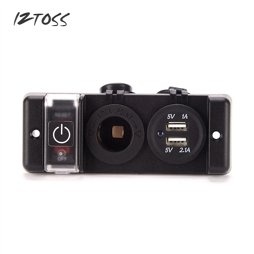 IZTOSS Авто прикуриватели Мощность разъем 12 В водить автомобиль розетка с двойной usb