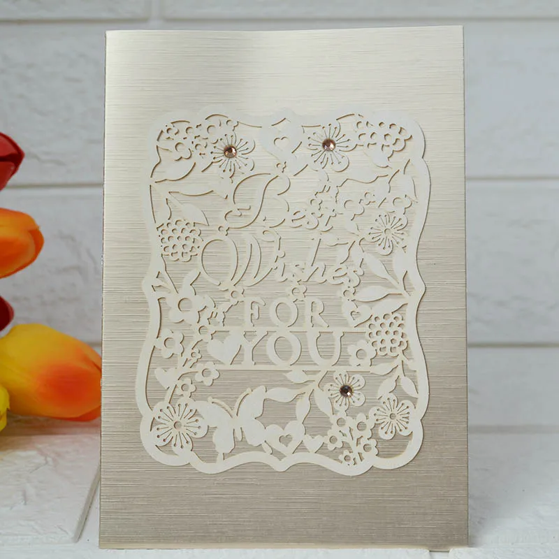 Laser cutting hallow out card Folding type Metal sense Paper Cartoon invitation | Дом и сад