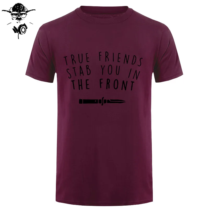 Футболка BMTH для мужчин Bring Me The Horizon, Классическая футболка с надписью «True Friends», хлопковая графическая футболка для мужчин - Цвет: maroon black