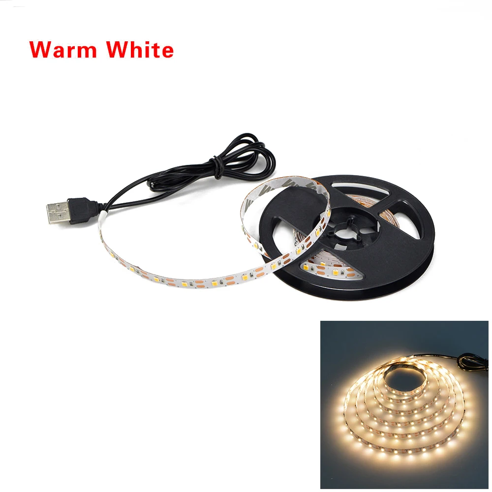 1 шт. USB DC5V Светодиодная лента s 2835SMD гибкая светодиодная лампа 0 5 м 2 3 4 ТВ