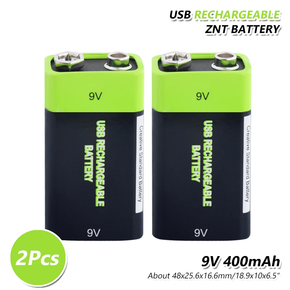 only 2pcs battery 2 шт. высококачественный Micro USB ZNT аккумулятор 9 в 400 мАч литий-ионный полимерный аккумулятор+ Usb кабель для зарядки+ настенное автомобильное зарядное устройство - Цвет: only 2pcs battery