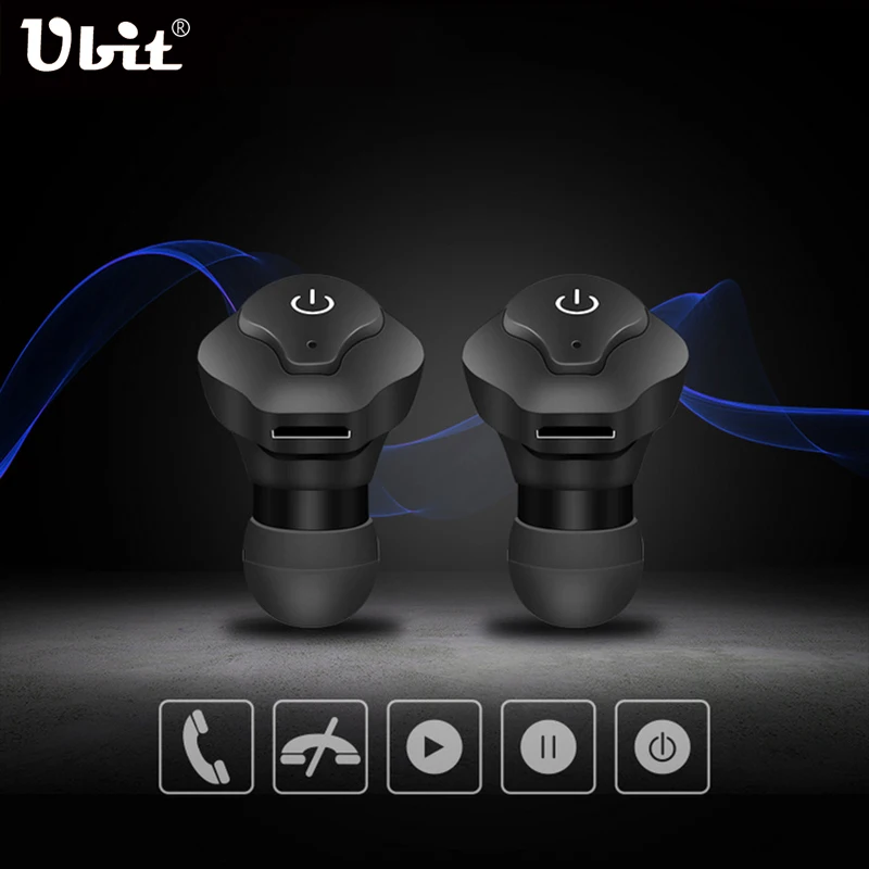 Ubit AF A1 Bluetooth наушники 2 шт. с Mic правда беспроводной спортивные гарнитуры для iPhone IOS