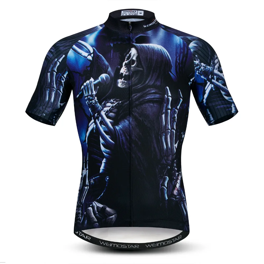 Велосипедная майка Pro Team, Мужская одежда для велосипеда, летняя, короткий рукав, быстросохнущая, для горного велосипеда, Джерси, дышащая, с манжетами, лайкра, 3D, череп