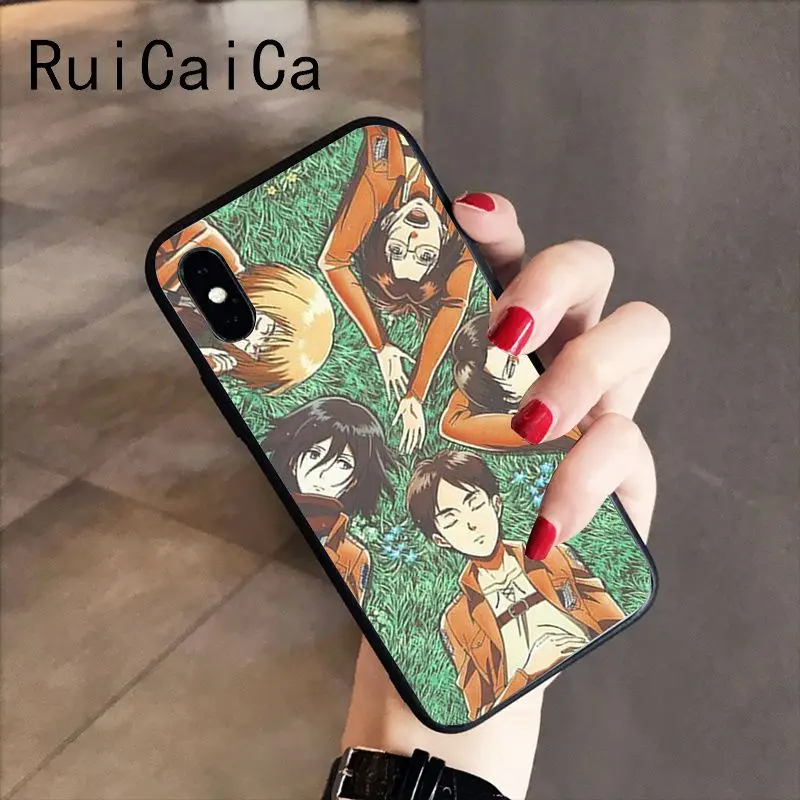 RuiCaiCa аниме японская атака на Титанов новое поступление черный чехол для телефона