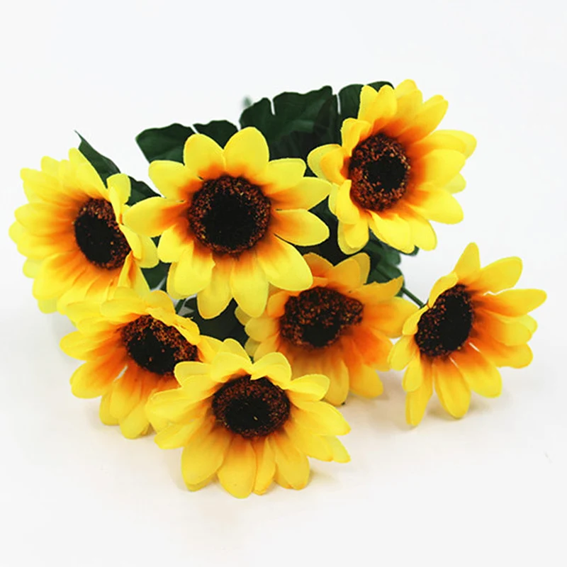 7 реквизитов букет маленький Солнечный цветок Свадебный Подсолнух искусственный