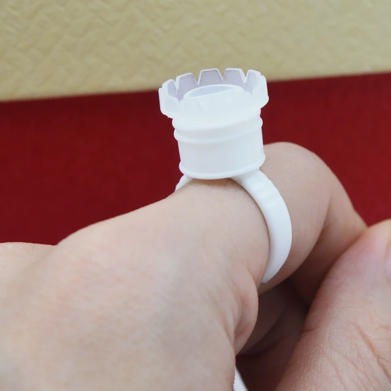 100pcs/Set Adhesive Eyelash Pallet Holder Set Disposable Glue Ring for Extension Tattoo Pigment | Красота и здоровье