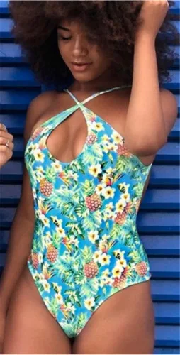 2019 Summer Women Swimming Costume Padded Swimsuits Monokini Floral Print One Piece Swimwear Bikini | Спорт и развлечения