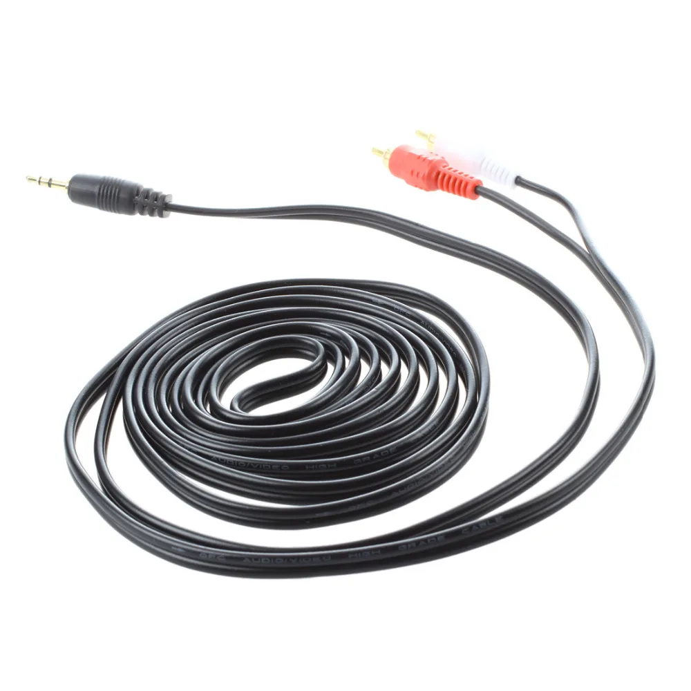 3 м 5 мм штекер 2 x RCA двойной золотой аудио стерео динамик|3.5mm male|2 rca2 rca male |