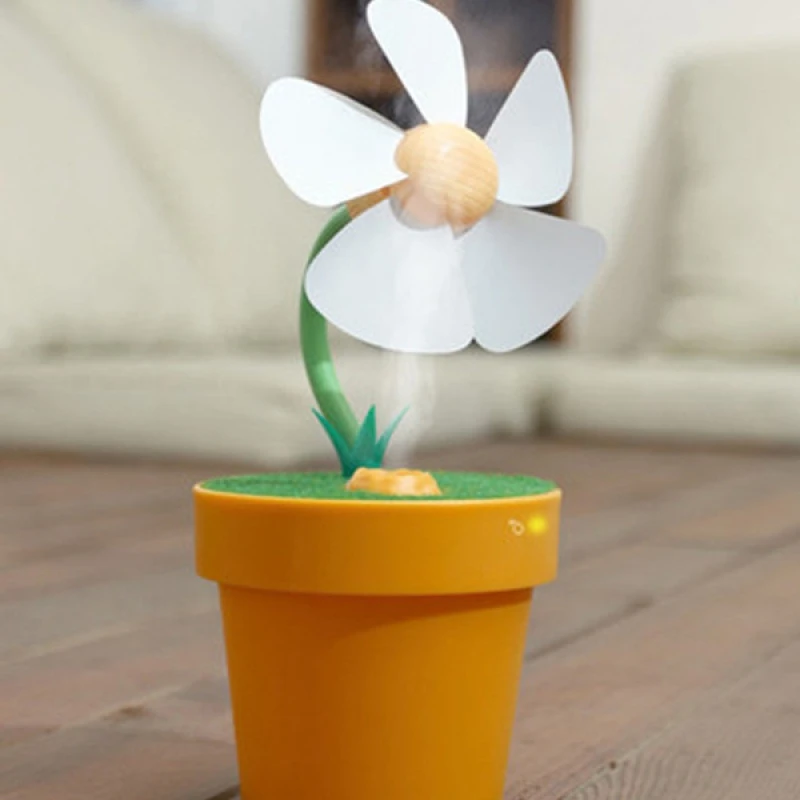 Цветочный горшок стиль мини вентилятор USB увлажнитель воздуха Настольный