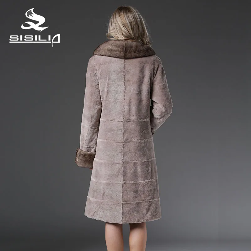 SISILIA 2016 НОВЫЙ СТИЛЬ МЕХА КУРТКА КИТАЙ НОРКИ ПАЛЬТО REVISIBLE НОСИТЬ 100% НАТУРАЛЬНЫЙ МЕХ
