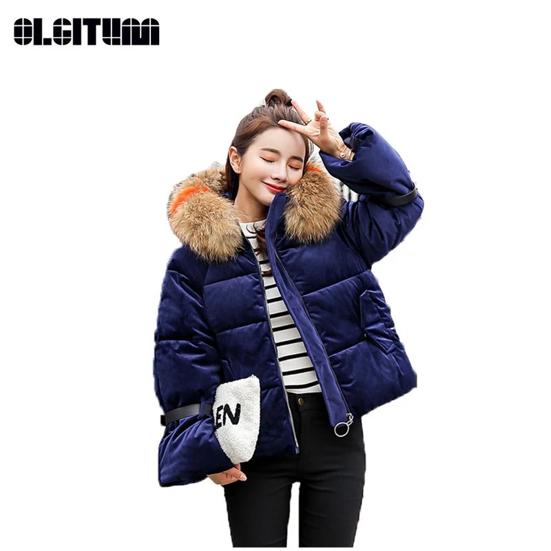 

New Fashion Winter Women Gold Velvet M-2XL 2020 Loose Cotton Coat Thick Long-sleeved Short Multi-color Outwear Female