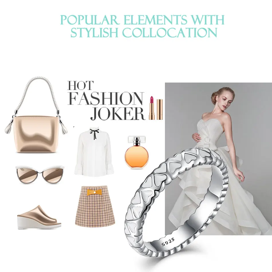 Подлинное Стерлинговое Серебро 925 пробы штабелируемые кольца на палец в форме