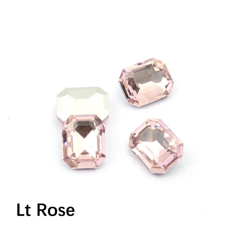 Lt rose Разноцветные стразы для дизайна ногтей с кристаллами AB, золотые стразы, прямоугольные камни, драгоценный камень для ногтей, художественные талисманы, 3D украшение, маникюр, доступ - Цвет: Lt rose