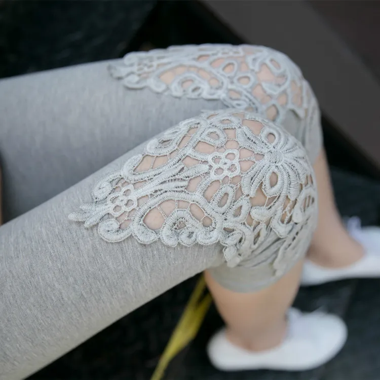 Style 1 Gray Новые женские леггинсы, модные летние леггинсы, весенние хлопковые эластичные штаны с треугольным вырезом для девочек, укороченные брюки, леггинсы, шесть цветов - Цвет: Style 1 Gray