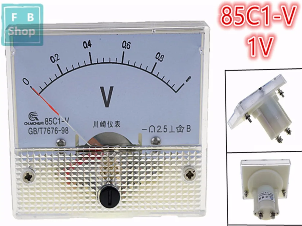 1 шт. 85C1 1 в 2 в 3 в 5 в 10 в 15 в 20 в 30 в 50 в 75 в Аналоговый DC напряжение иглы Панель вольтметр