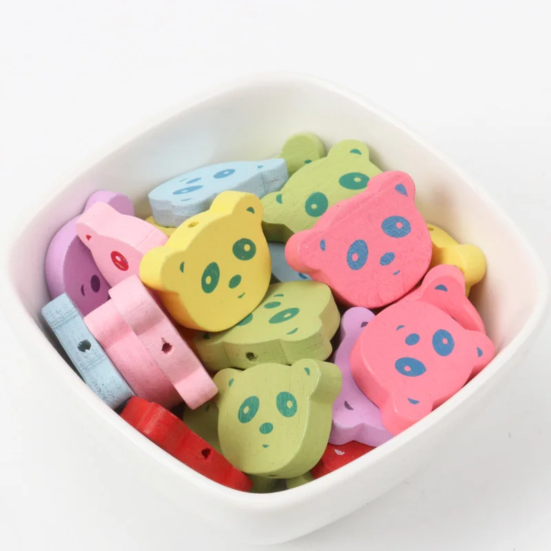 Mix New Natural Wooden beads Bear Spacer Beads For Decoration Handmade Jewelry Making DIY Accessory 23x17mm 20Pcs KL131-RH | Украшения и