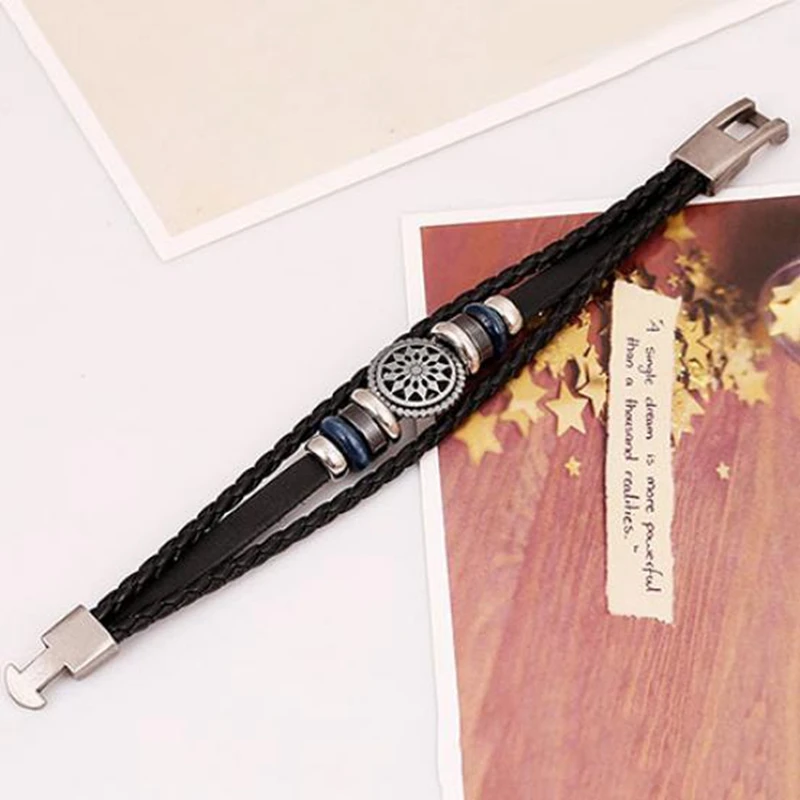 Высококачественные этнические Многослойные браслеты мужской Шарм веревка для