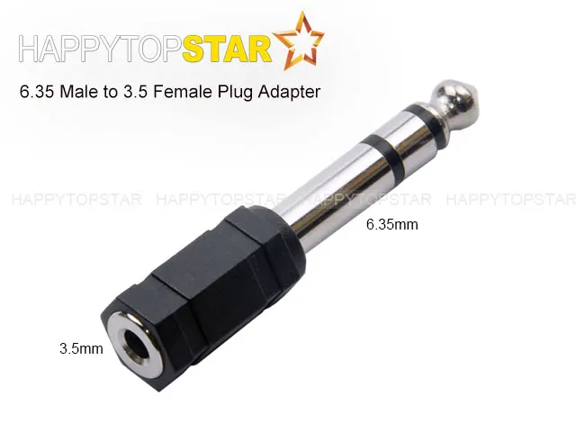 6.35 mm Male to 3.5 Female 3 Pin Section Stereo Audio Splitter Adapter Adaptor Converter Plug Headphones Microphone Trigger |