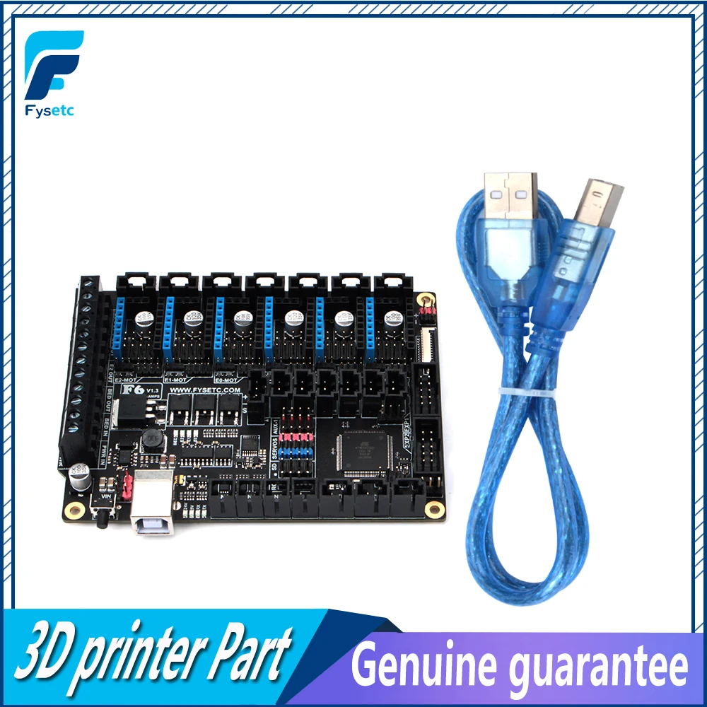 Online Fysetc f6 v1.3 placa eletrônica tudo em um até 6 drivers de motor para tmc2130 spi livre vs skr s6 para impressora 3d cnc ender 3