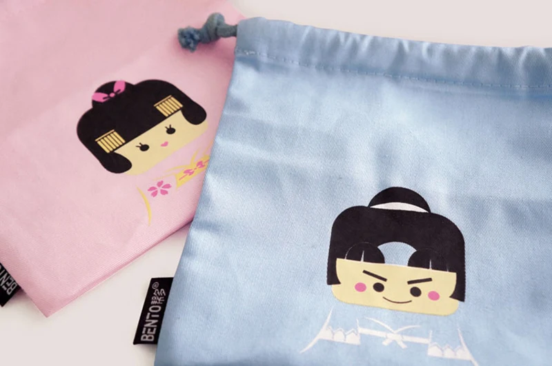 Hakoya Гейша Кукла Kawaii японский Bento Ланч-бокс для детей Пикник Школы еда контейнер Ланчбокс с обед мешок пластик