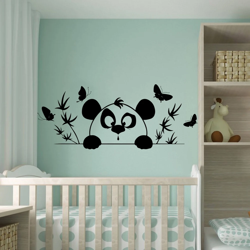 Мультяшные панды бамбуковое дерево настенные наклейки для детской спальни