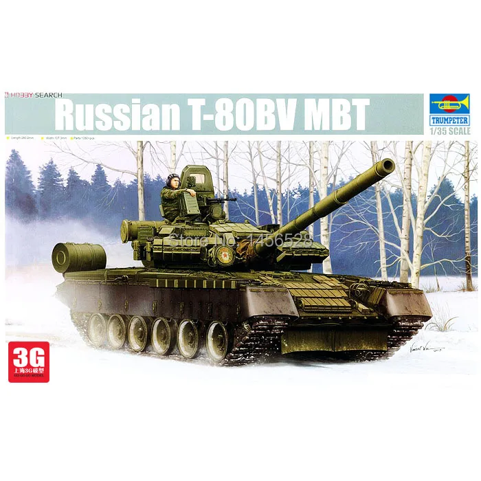 TRUMPETER scale model 05566 1/35 Military Miniatures Russian T-80BV MBT Assembly Model kits tank vehicle | Игрушки и хобби