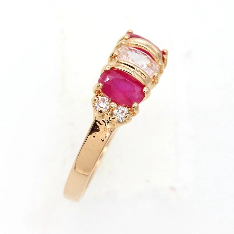 Женское кольцо с фианитом GZJY обручальное цвета шампанского золотого зеленым и