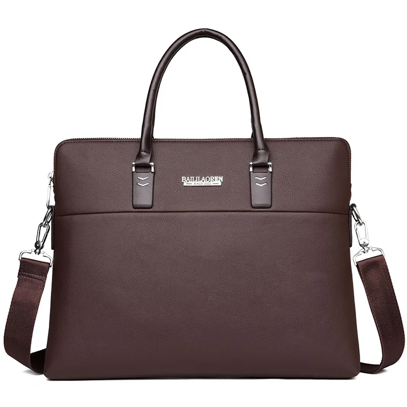 Мужская черная кожаная офисная сумка Коричневый мужской портфель для ноутбука
