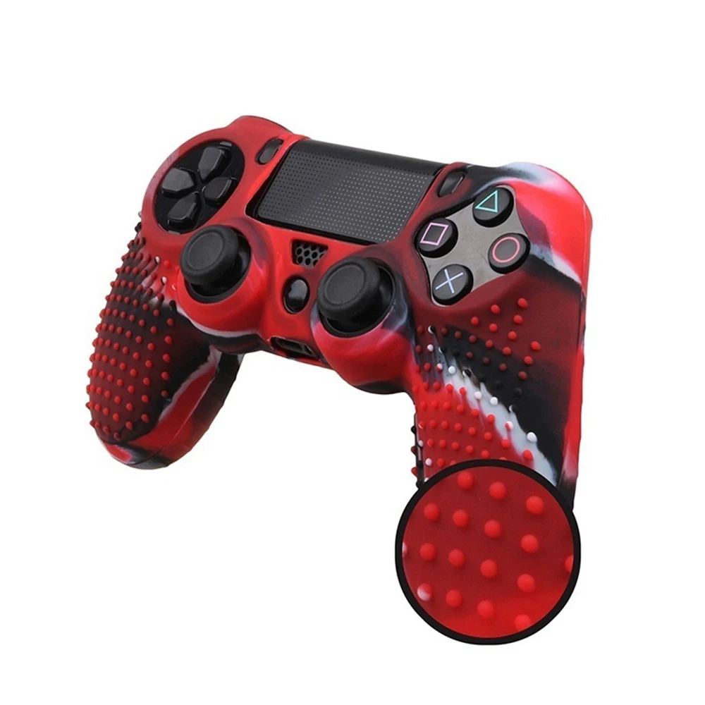 Camouflage red Тип Камуфляжный дизайн армейский мягкий силиконовый защитный резиновый чехол для PS4 контроллер Ps Life чехол Ps4 контроллер чехол - Цвет: Camouflage red
