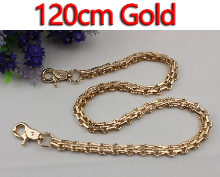 120cm Gold Сделай Сам золото, серебро, черный пистолет, винтажная бронзовая 12 мм металлическая сменная цепь, ремешки для сумок, сумок, кошельков - Цвет: 120cm Gold