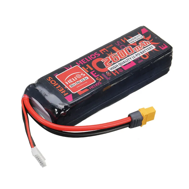 Helios 22 2 V 2600 mAh 6 S 50C XT60 штекер Перезаряжаемые Lipo Батарея для радиоуправляемого