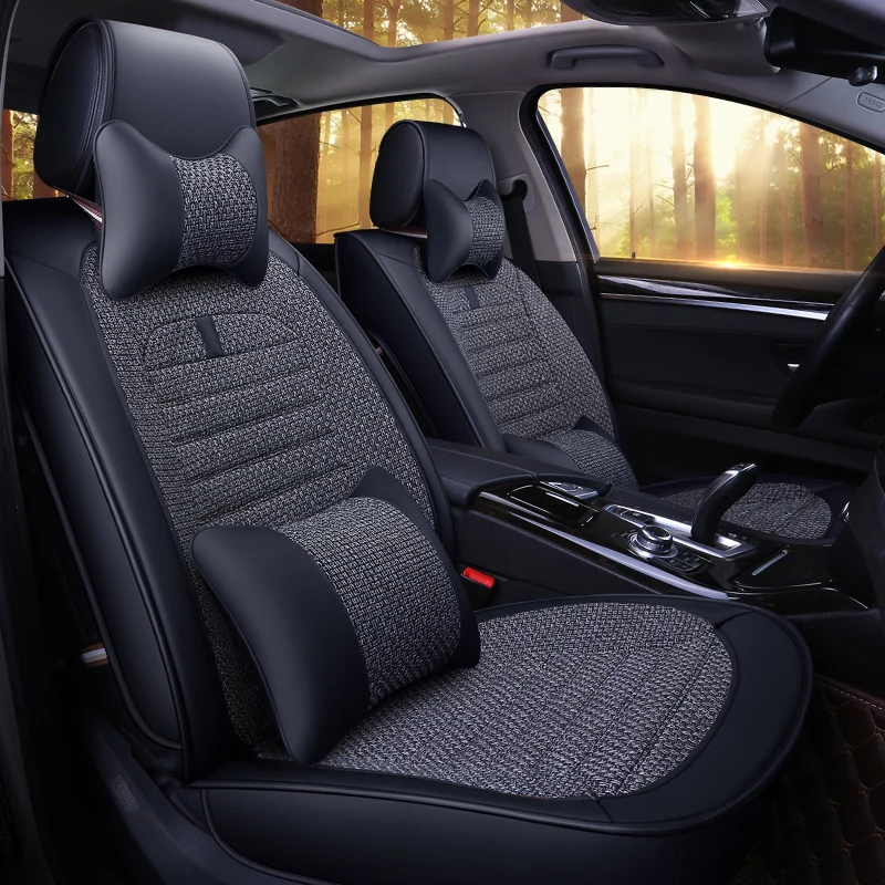 Универсальный pu кожаный льняной волоконный автомобильный чехол для сиденья honda CR