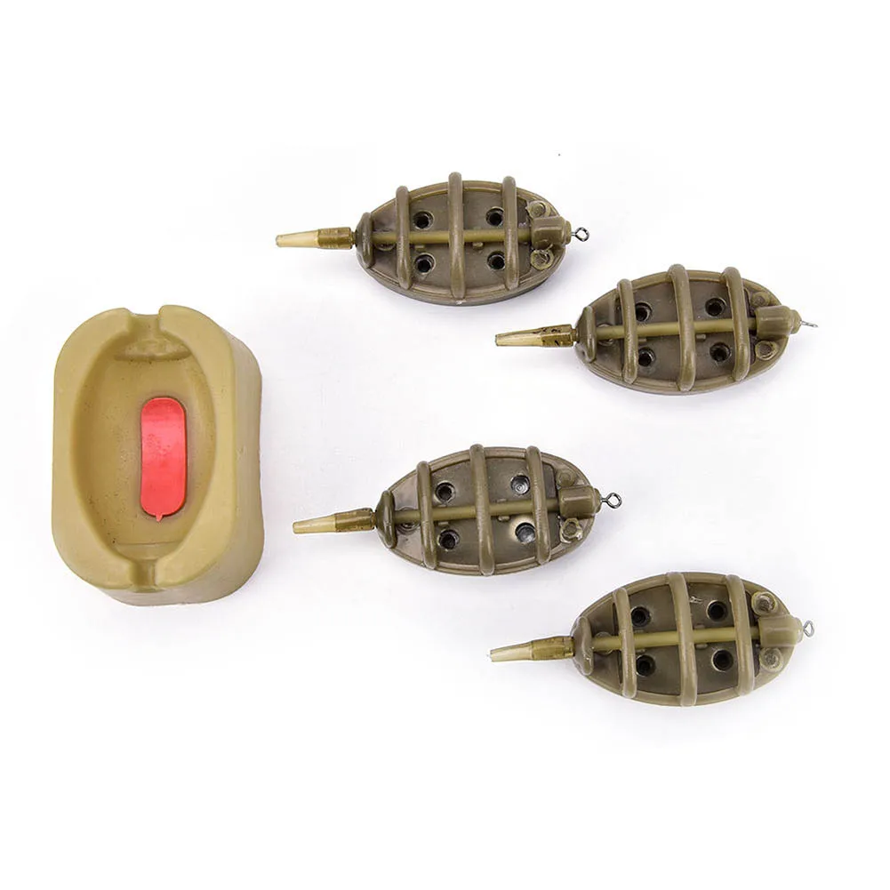 Оптовая продажа встроенный метод ловли карпа кормушка свинец набор 4 кормушки