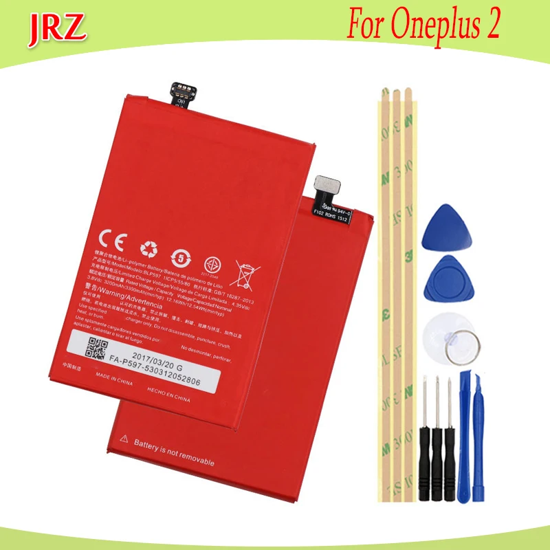 JRZ 3 8 V 3200/3300mAh BLP597 батарея для Oneplus 2 One Plus два телефона сменные батареи +